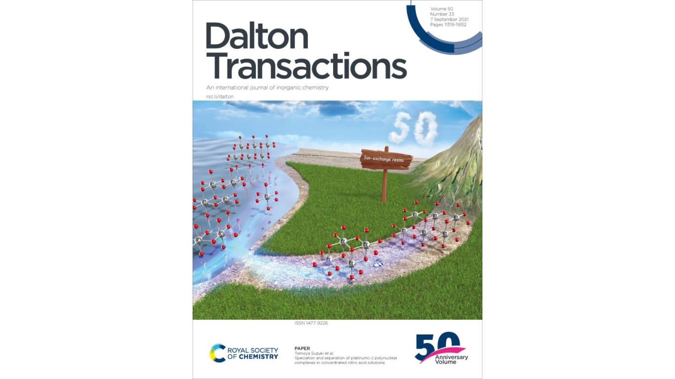 論文が Dalton Transactions 誌の表紙に選ばれました