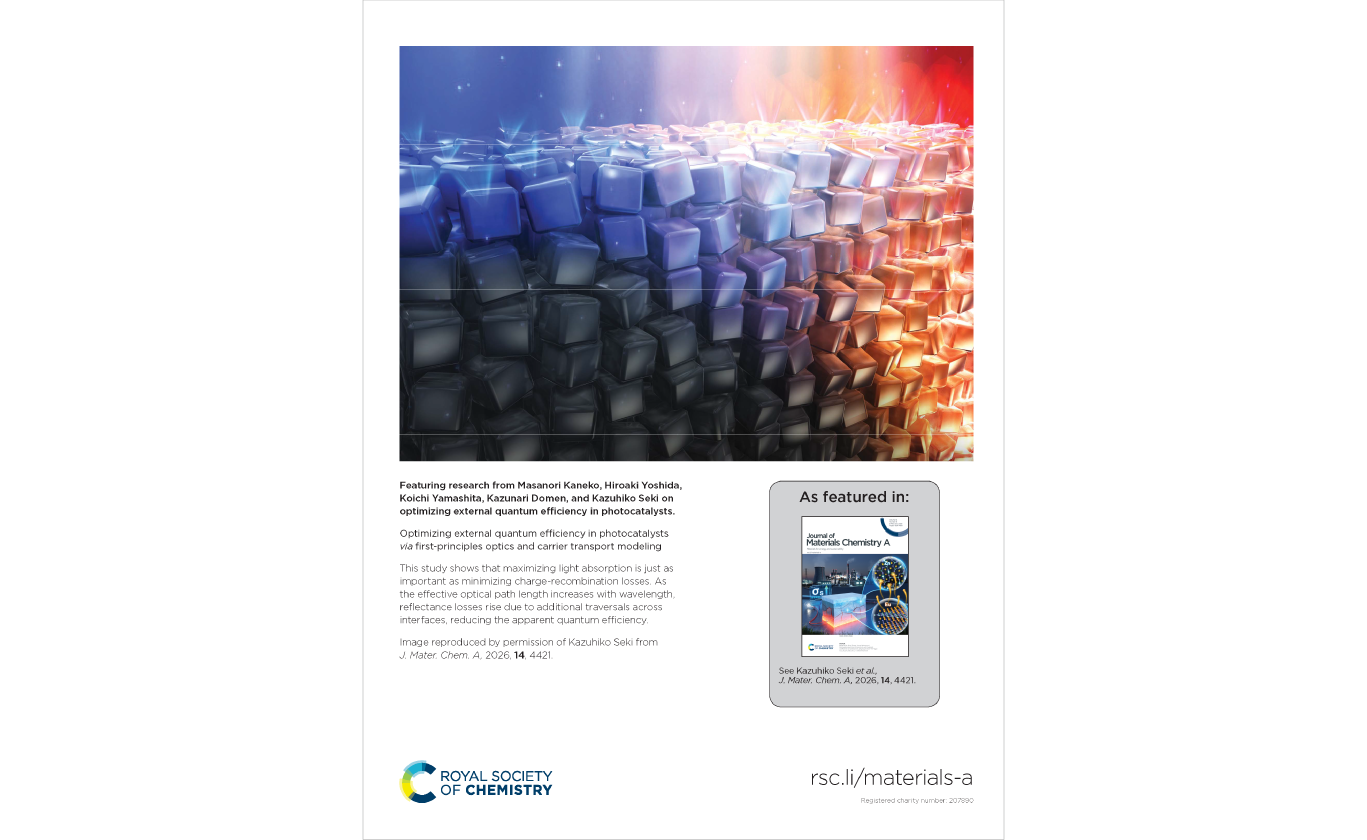 Selected as the Journal Cover | Optimizing External Quantum Efficiency in Photocatalysts via First-Principles Optics and Carrier Transport Modeling (Journal of Materials Chemistry A)